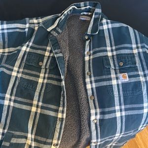 Carhartt Fleeced Flannel Jacket Green XL